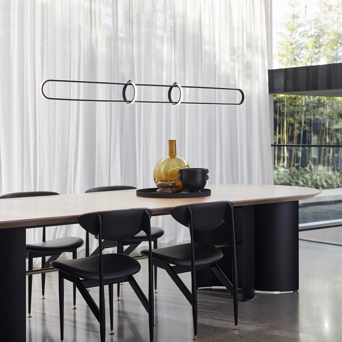 Avenue 1.5m LED Colour-Switching Bar Pendant in Black-img-2