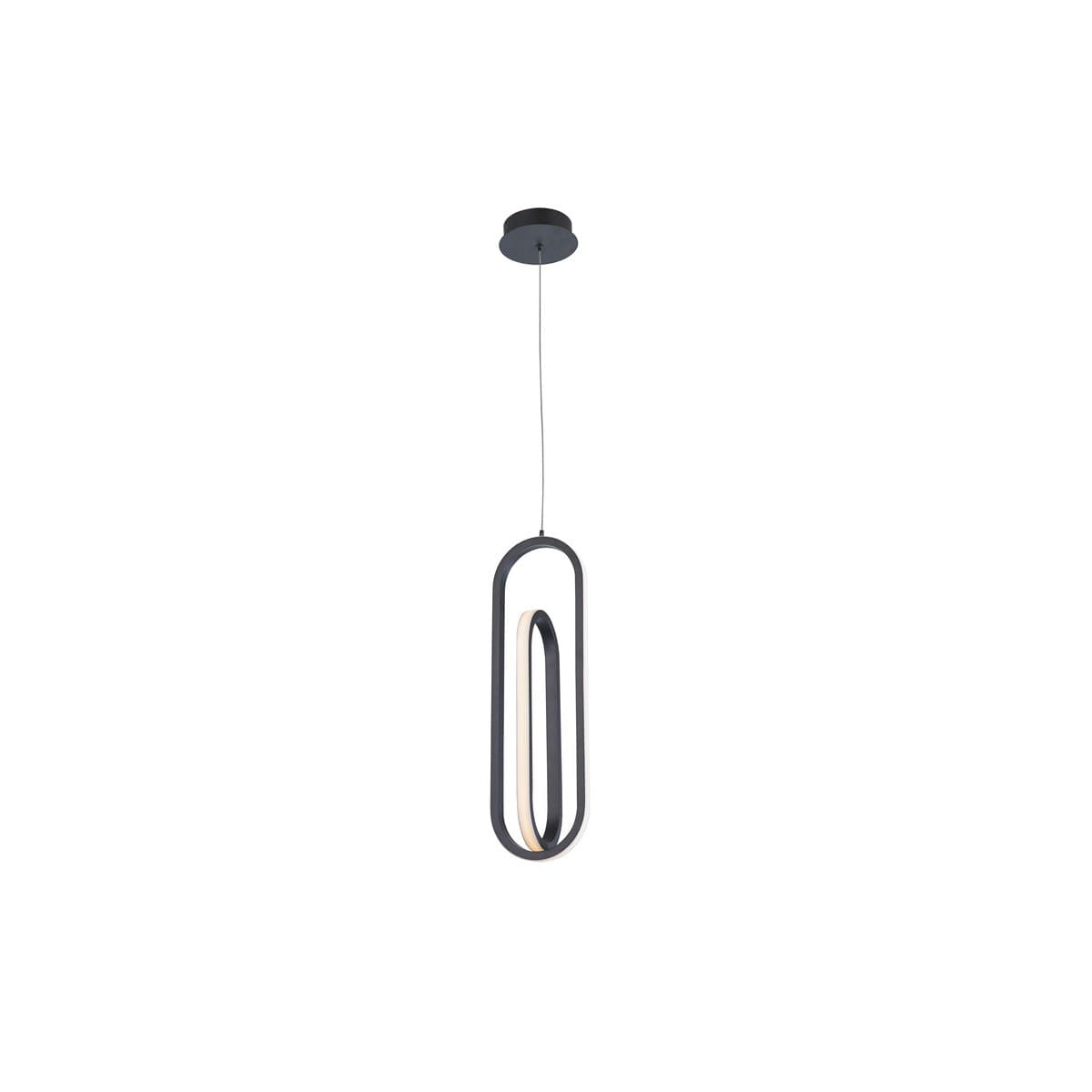 Avenue LED Colour-Switching Tall Drop Pendant in Black-img-1