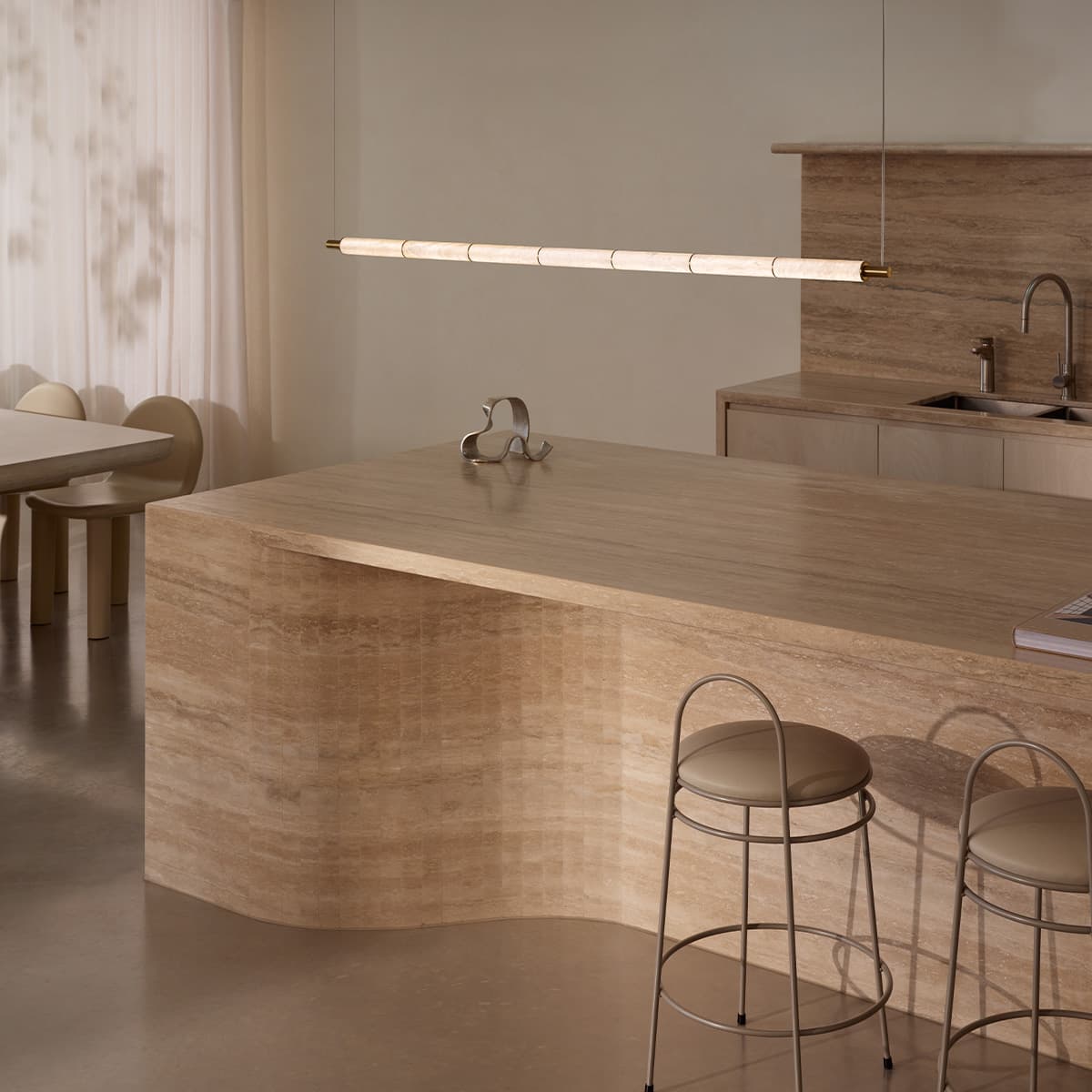 Made by Mayfair Cadence 1.6m LED Colour Switching Pendant in Aged Brass with Spanish Alabaster-img-4