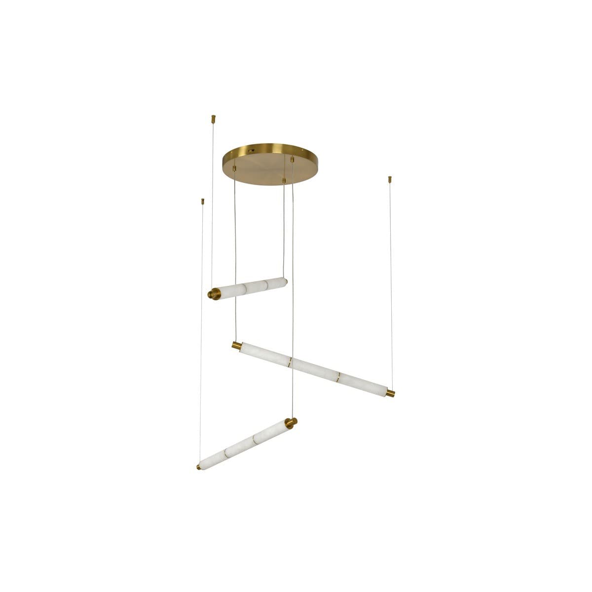 Made by Mayfair Cadence 3 Light LED Colour Switching Trapeze Pendant in Aged Brass with Spanish Alabaster-img-2