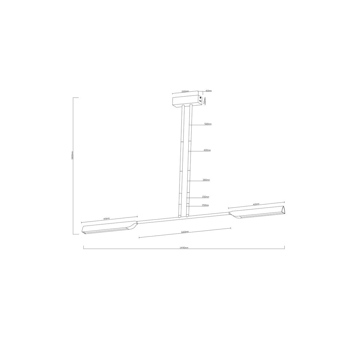 Coates 2 Light LED Colour Switching Linear Pendant in Antique Brass-img-2
