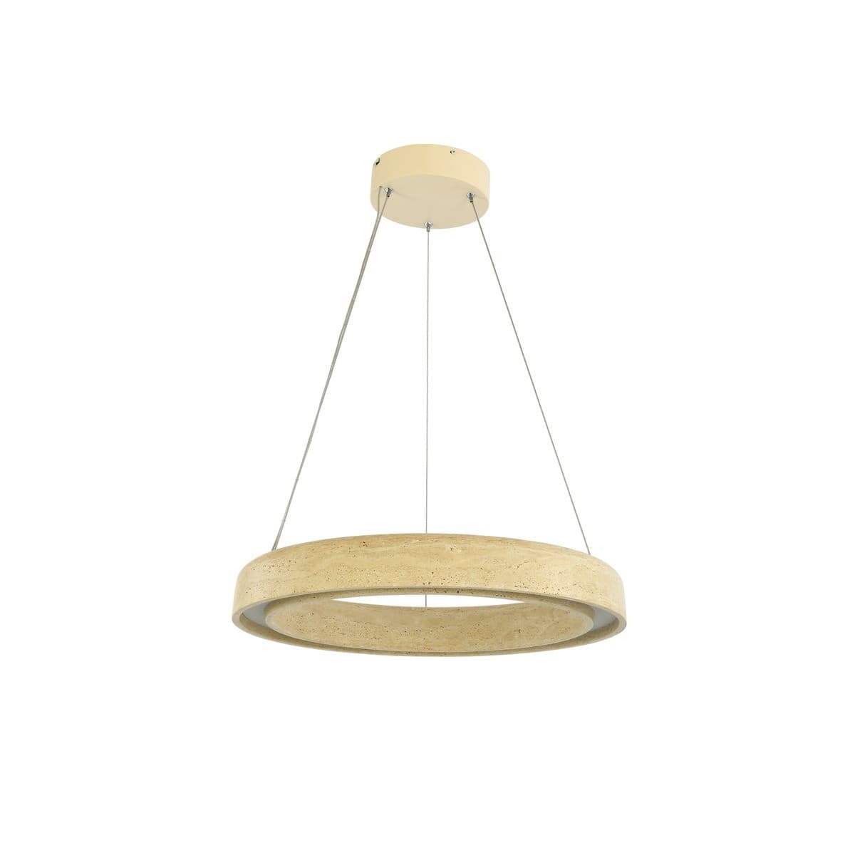 Selene 620mm Round LED Colour Shifting Pendant in Natural Travertine-img-1