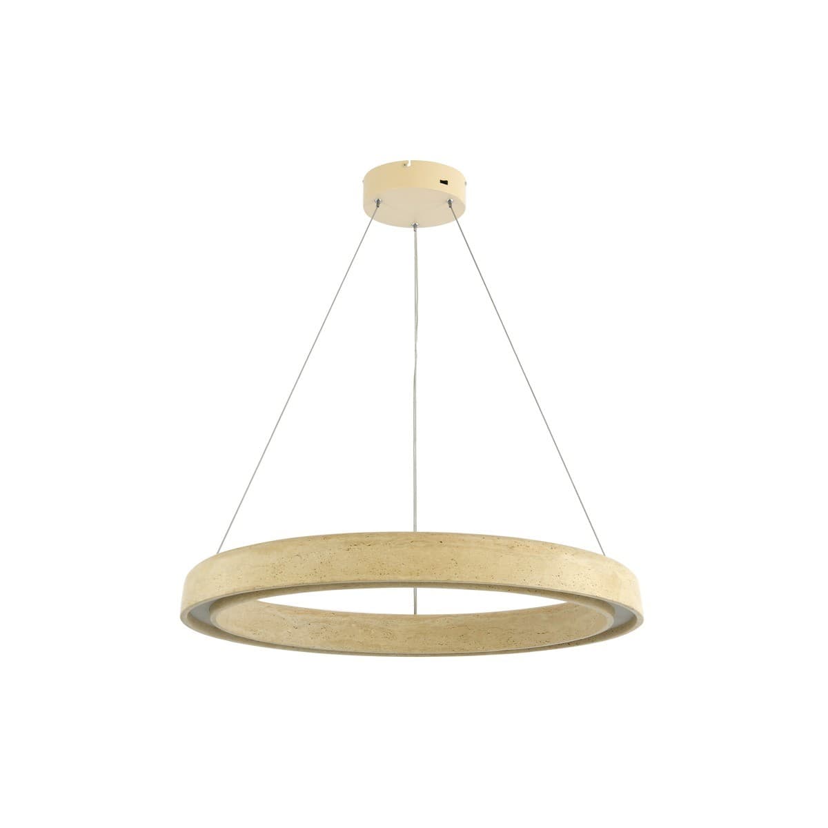 Selene 820mm Round LED Colour Shifting Pendant in Natural Travertine-img-1