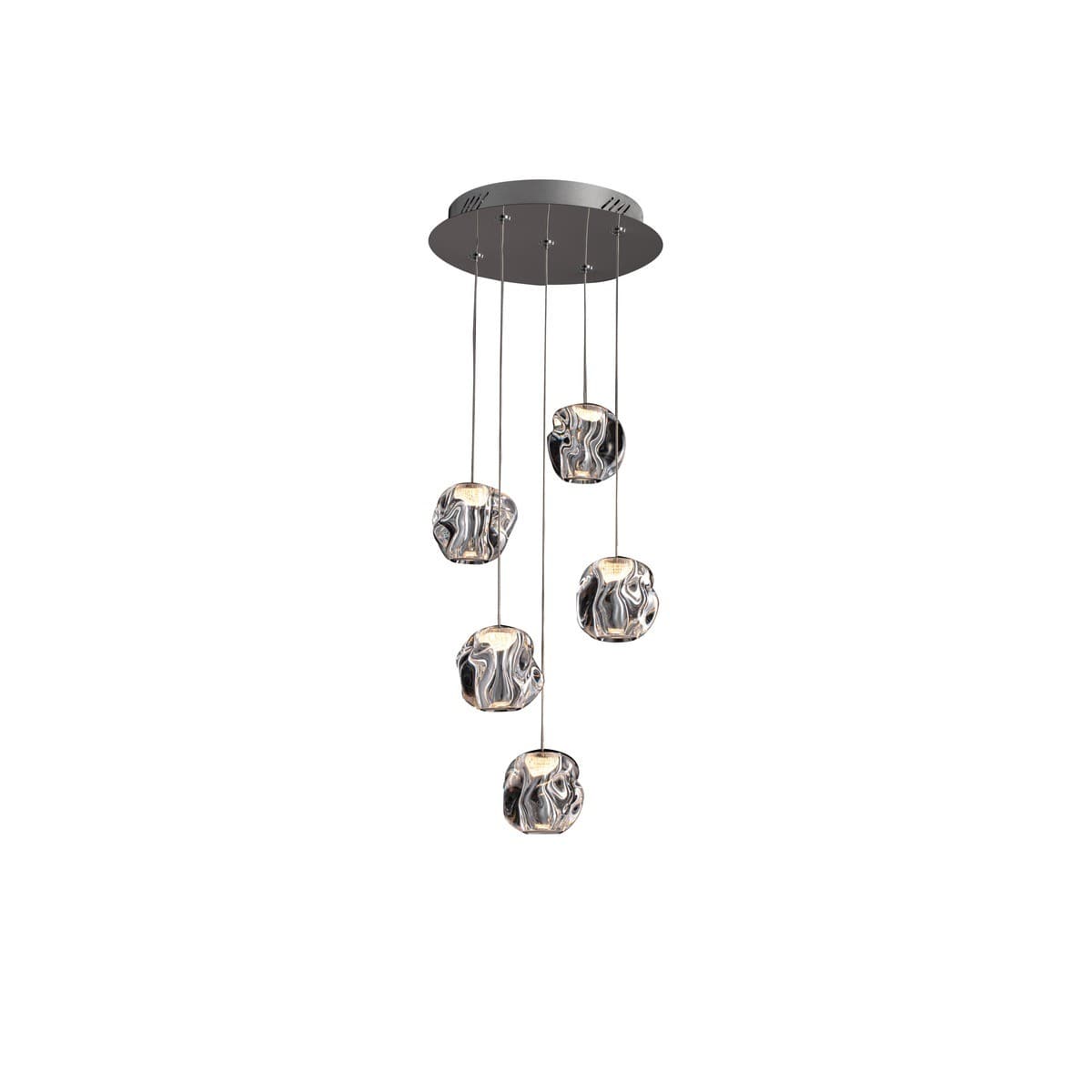 Cambell 5 Light LED Drop Pendant in Chrome with Clear Acrylic-img-1