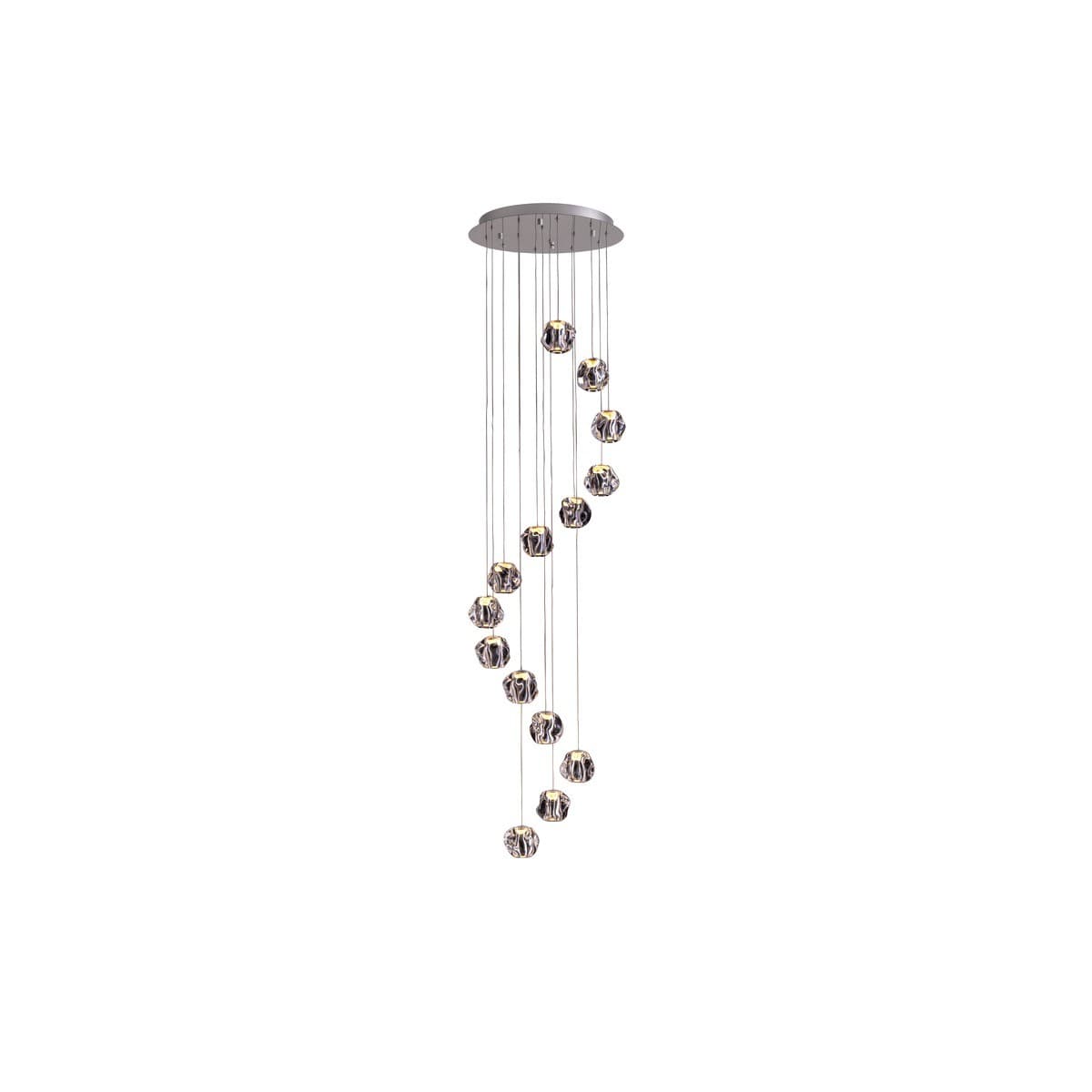Cambell 14 Light LED Drop Pendant in Chrome with Clear Acrylic-img-1