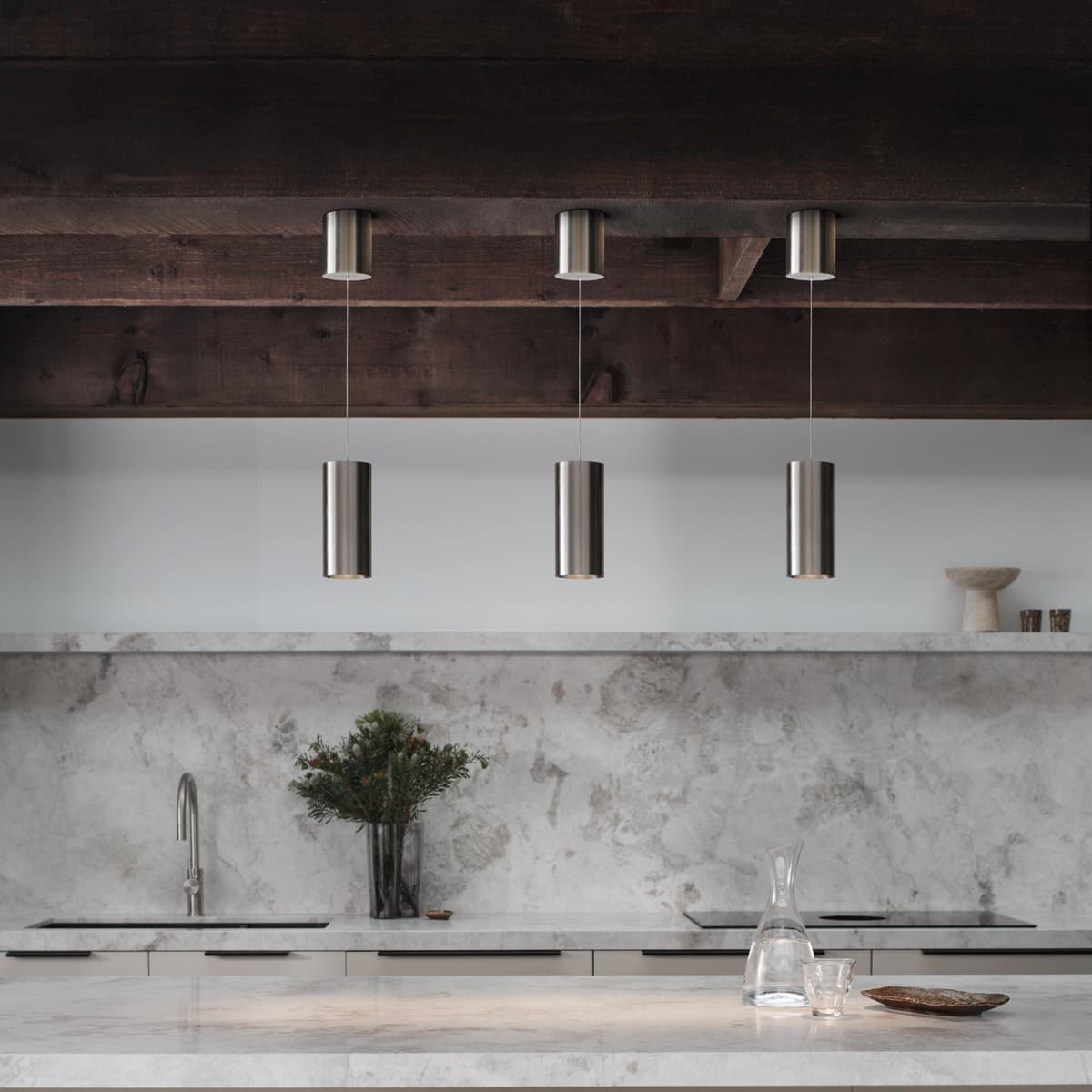 Ison LED Rise and Fall Pendant in Brushed Chrome-img-4