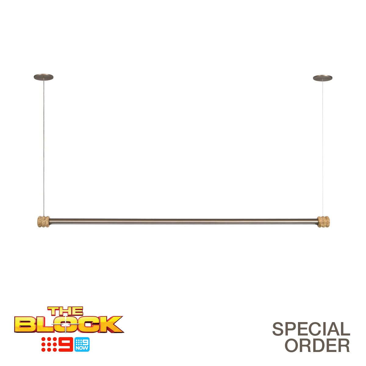 Repeat 1.5m LED Pendant in Brushed Nickel with Latte Marble-img-1