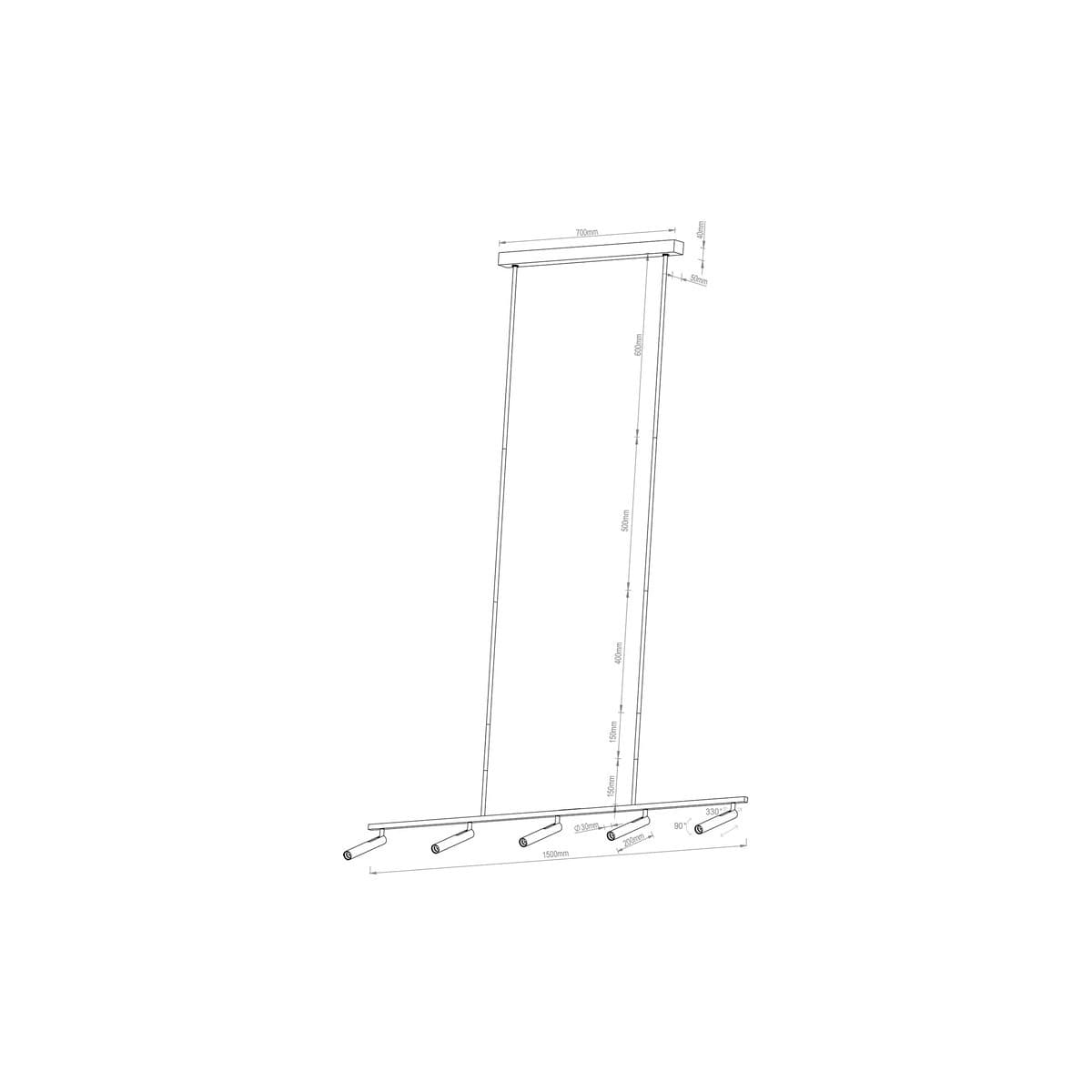 MFL Duke 5 Light LED Colour-Shifting Pendant in White with Adjustable Telescopic Heads-img-2
