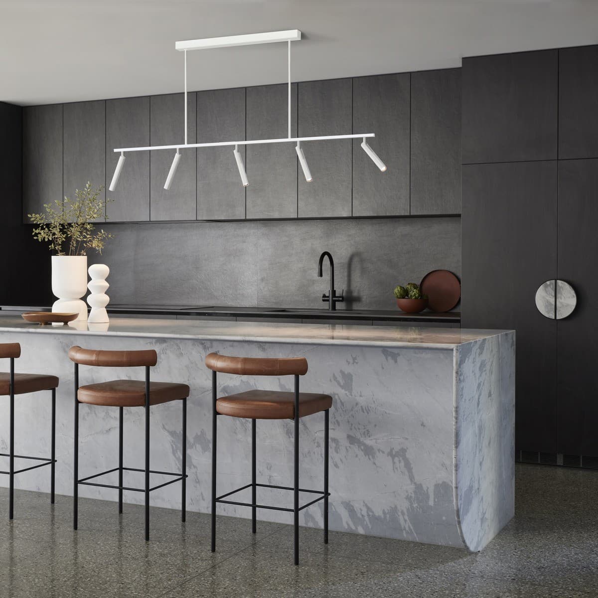 MFL Duke 5 Light LED Colour-Shifting Pendant in White with Adjustable Telescopic Heads-img-3