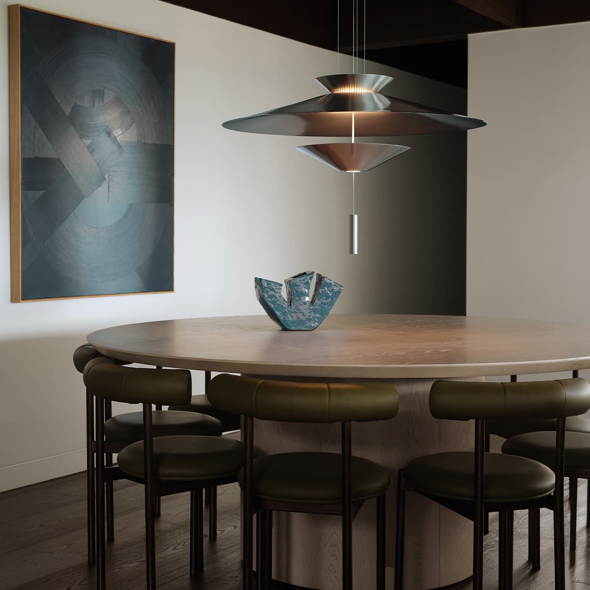 MFL Solstice 800mm LED Adjustable Pendant in Brushed Chrome-img-2