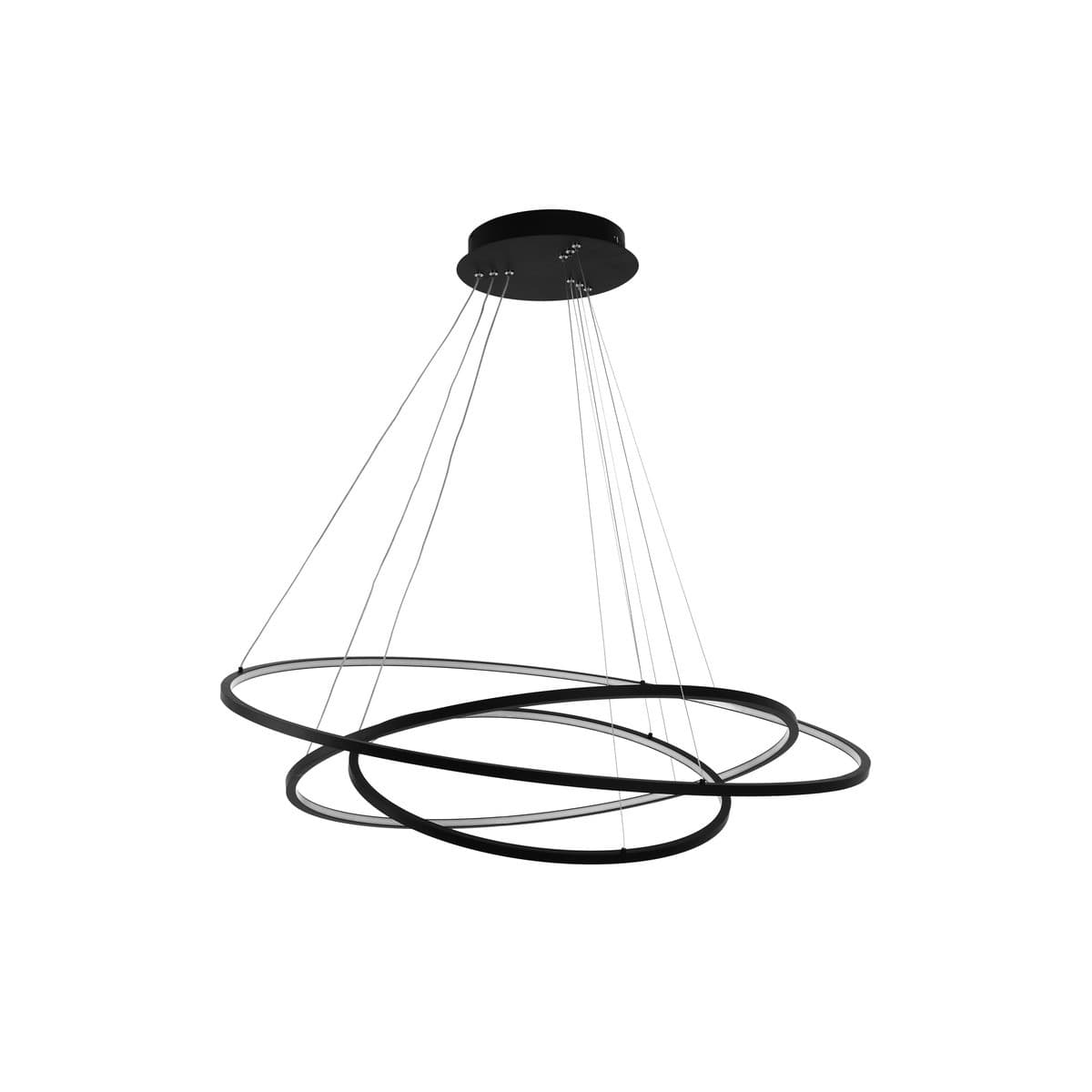 Multiply 3 Light LED Ring Pendant in Black-img-1