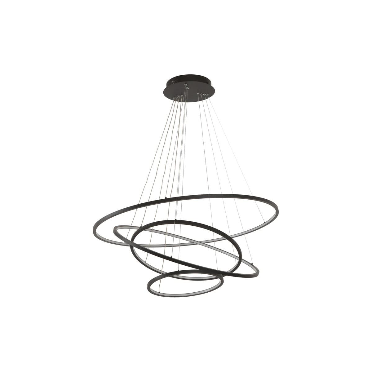 Multiply 4 Light LED Ring Pendant in Black-img-1