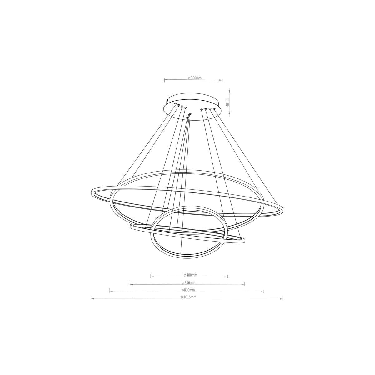 Multiply 4 Light LED Ring Pendant in Black-img-2