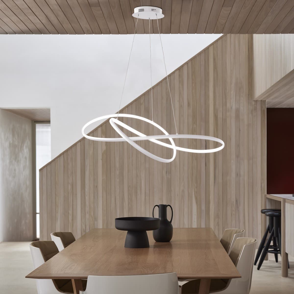 Orbit LED Colour-Shifting Medium Pendant in White