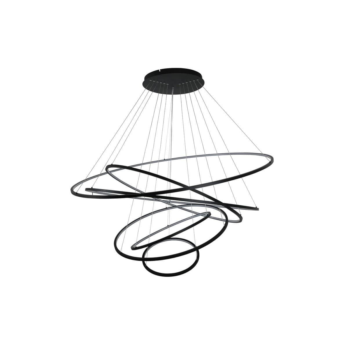 Multiply 6 Light LED Ring Pendant in Black