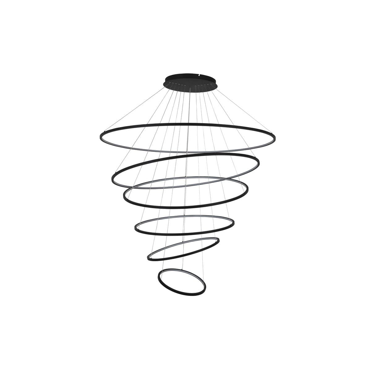 Multiply 6 Light LED Ring Pendant in Black