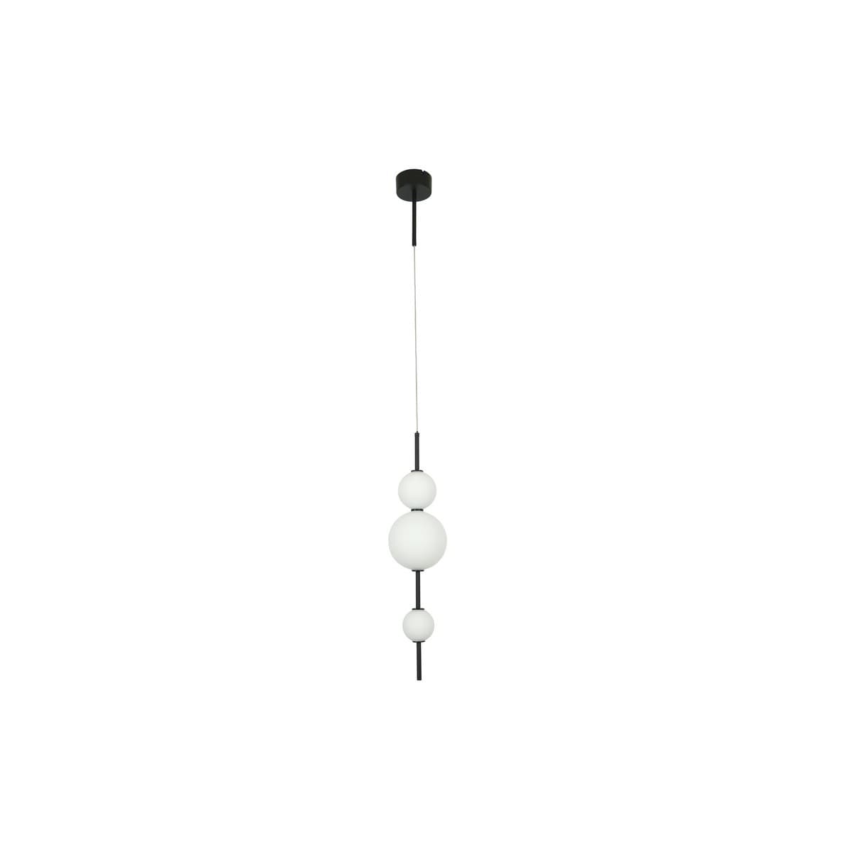Abacus 3 Light LED Colour-Shifting Single Drop Convertible Pendant/Wall Light in Black with Frosted Opal Glass-img-1