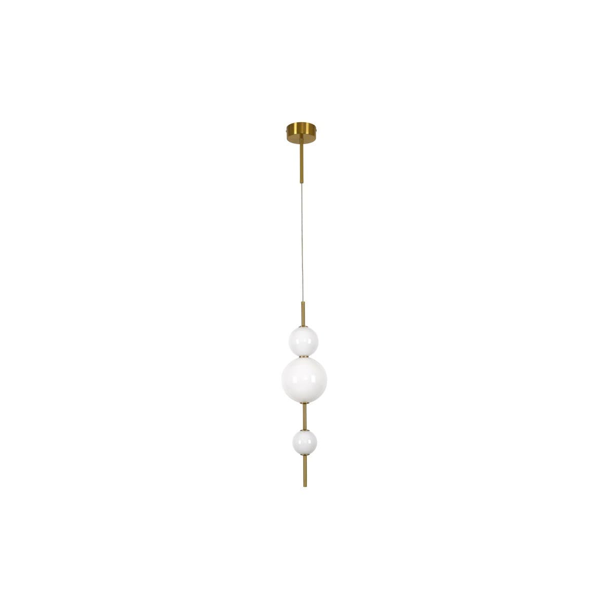 Abacus 3 Light LED Colour-Shifting Single Drop Convertible Pendant/Wall Light in Aged Brass with Gloss Opal Glass-img-1