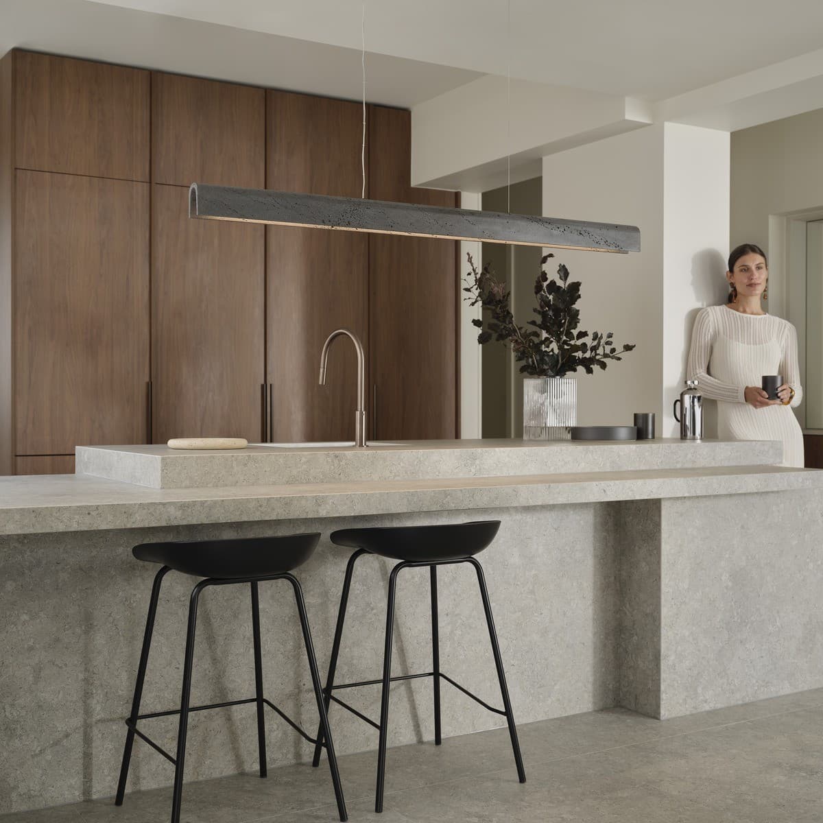 Bridge 1.5m LED Colour-Shifting Linear Pendant in Lava Stone-img-2