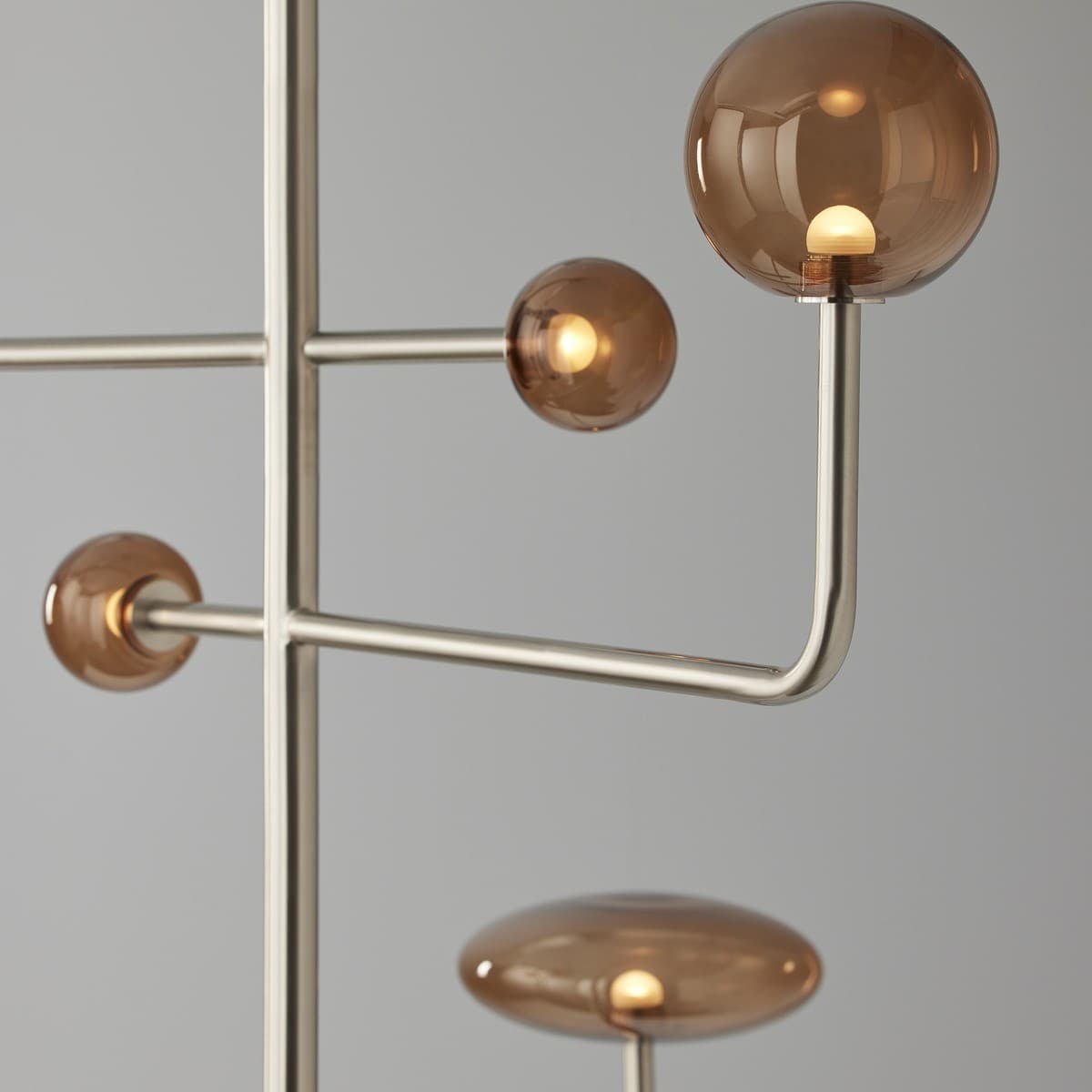 Orray 6 Light LED Colour-Shifting Drop Pendant Frame Only in Brushed Chrome-img-9