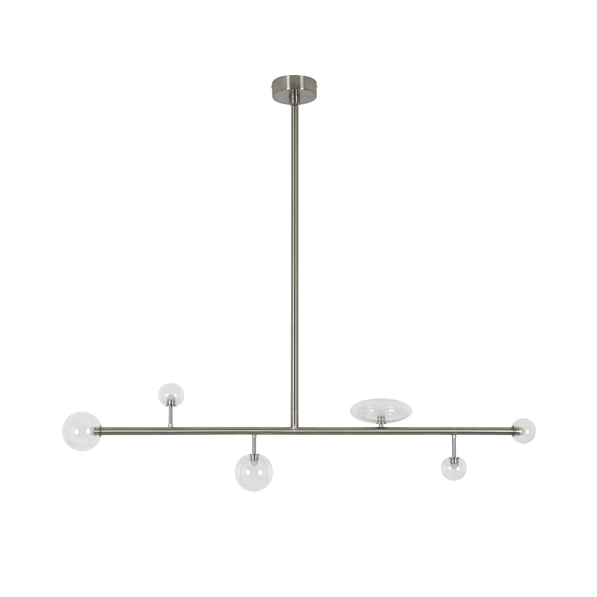 Orray 6 Light LED Colour-Shifting Linear Pendant Frame Only in Brushed Chrome-img-3