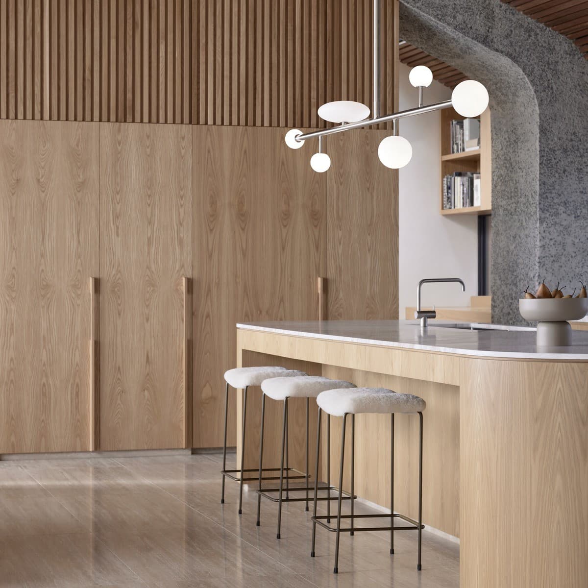 Orray 6 Light LED Colour-Shifting Linear Pendant Frame Only in Brushed Chrome-img-5