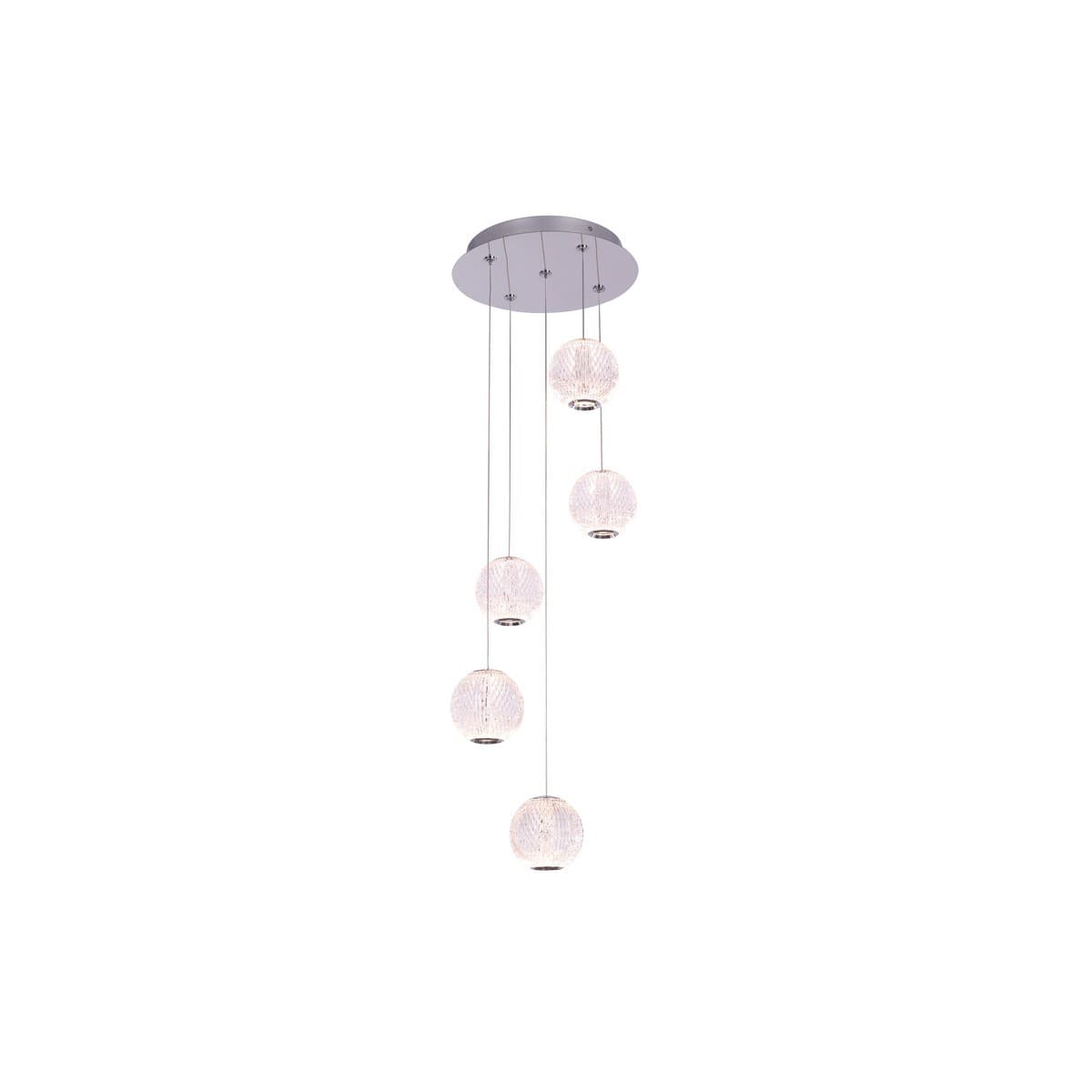 Callea 5 Light LED Drop Pendant in Chrome with Clear Crystal-Look Acrylic-img-1