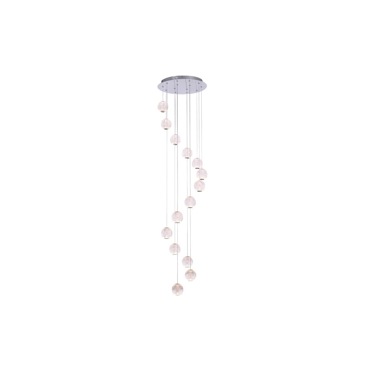 Callea 14 Light LED Drop Pendant in Chrome with Clear Crystal-Look Acrylic-img-1