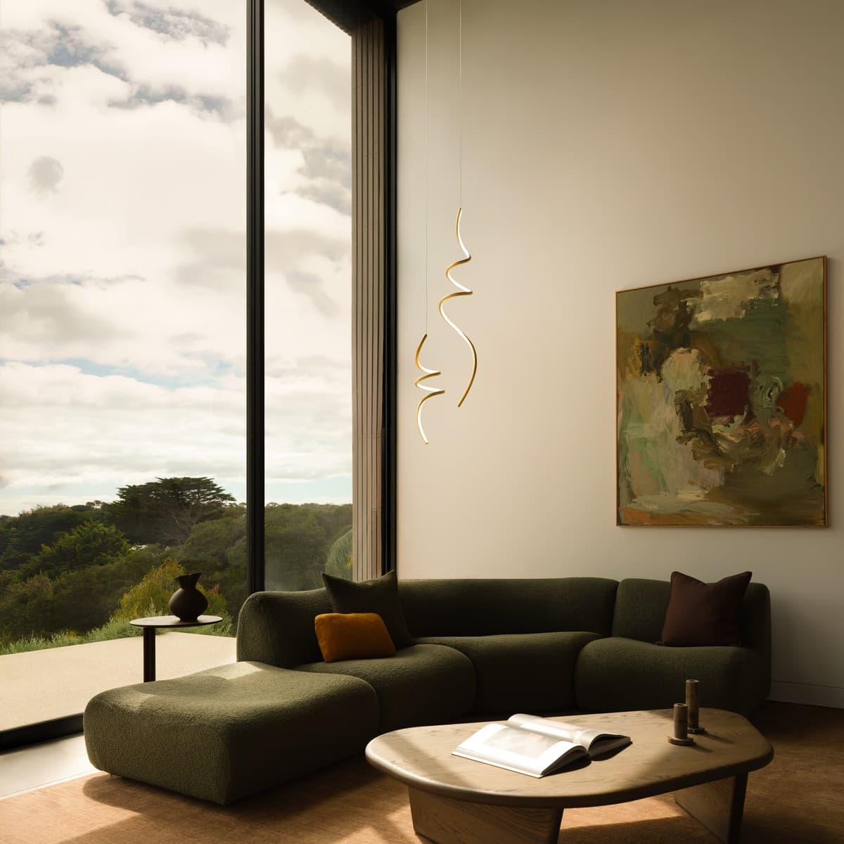 Cumulus Large LED Drop Pendant in Brass-img-2