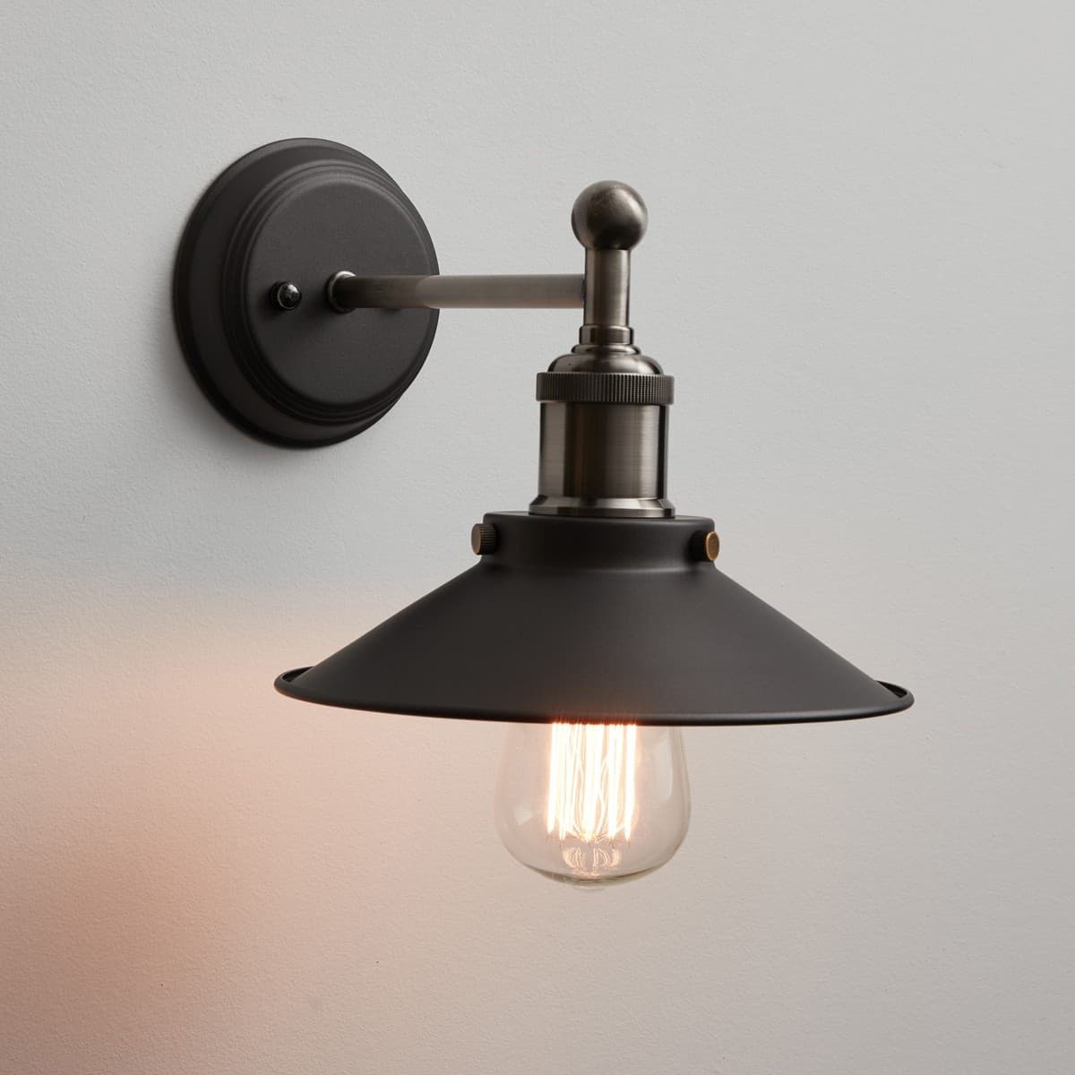 Manor 200mm Conical Shade in Aged Steel-img-2