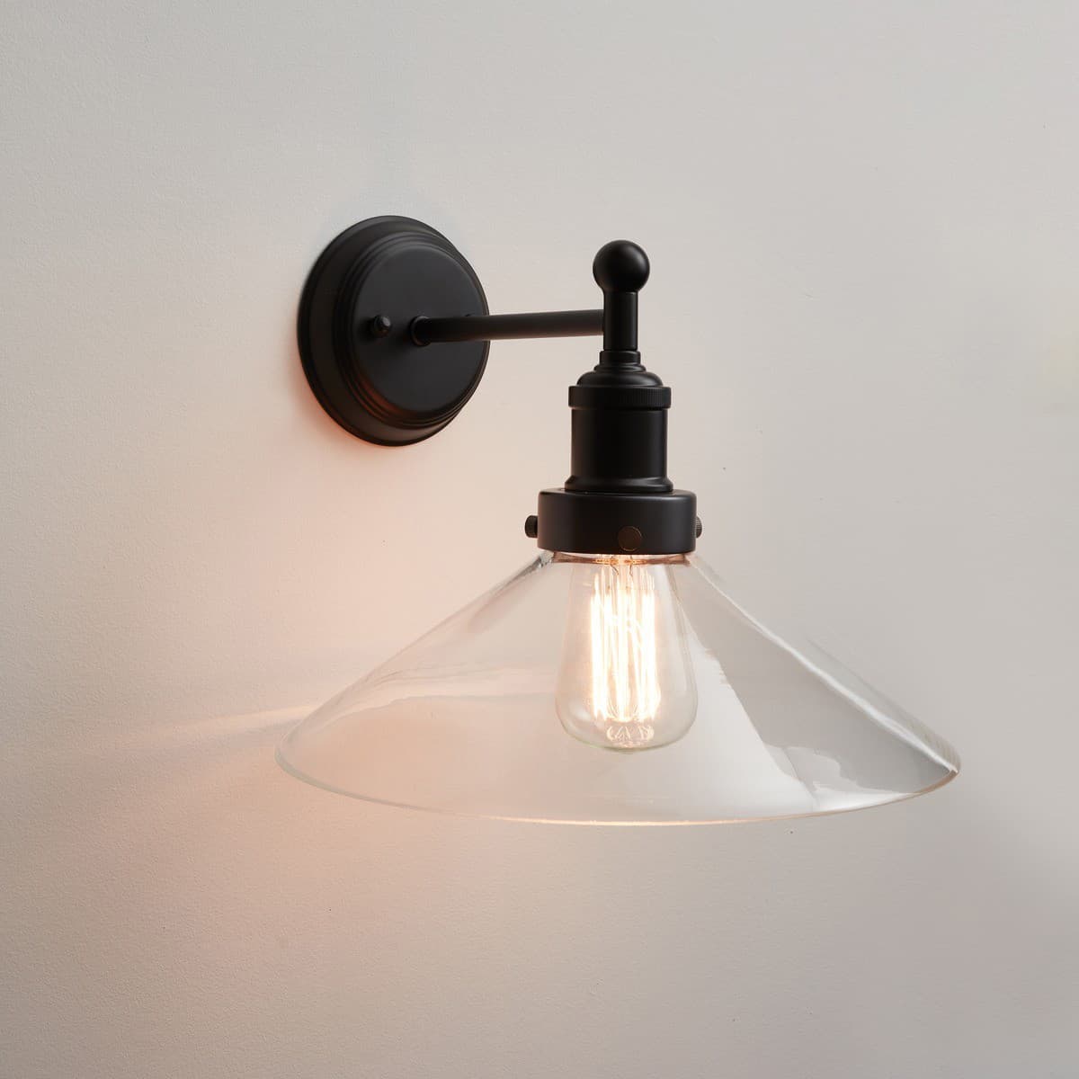 Manor 300mm Conical Shade in Clear Glass-img-2