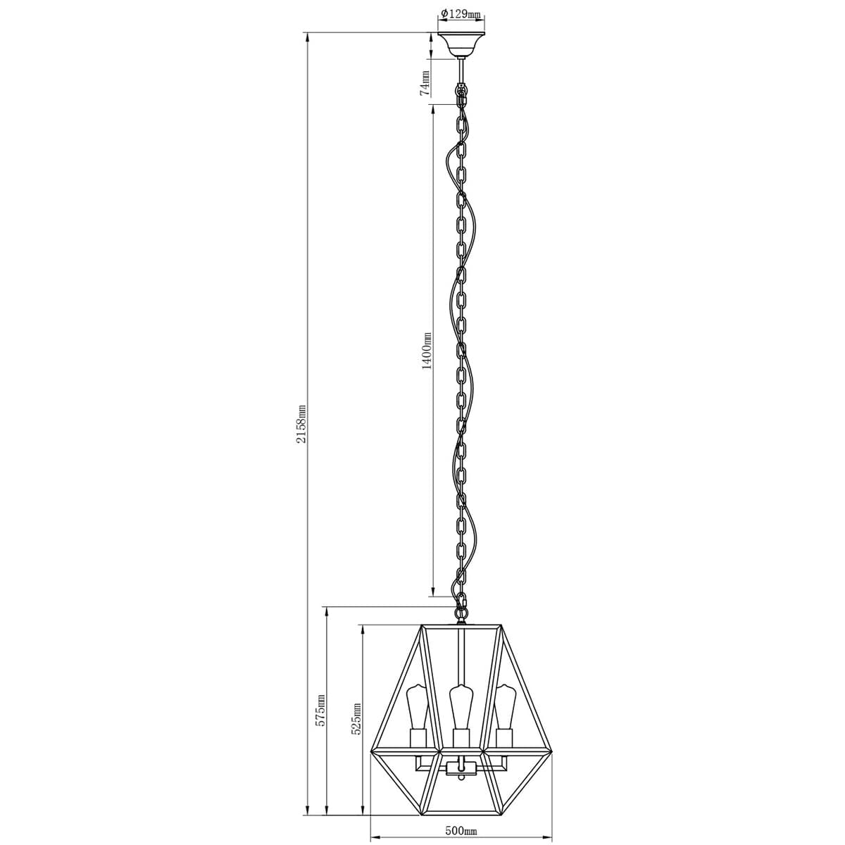 Vaille 4 Light Pendant in Chrome-img-2