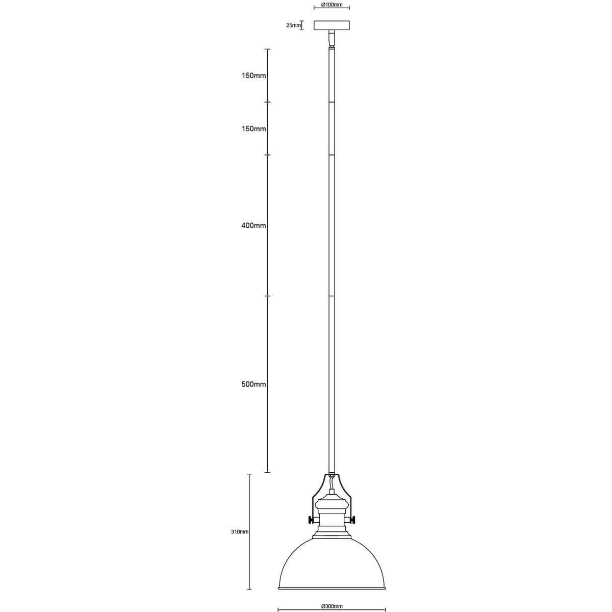 Alfred 1 Light Pendant in Aged Brass