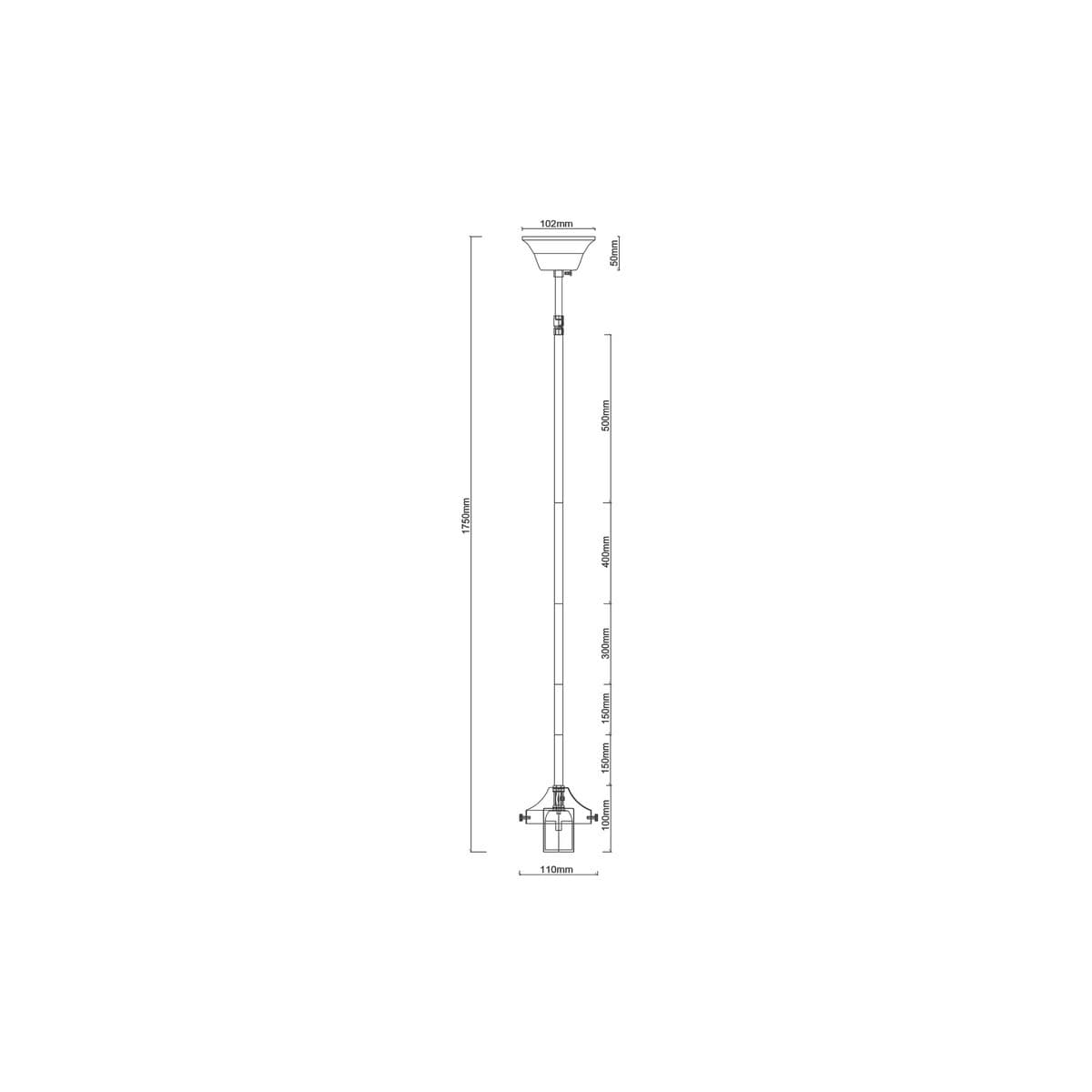 Chrysler 1 Light Adjustable Rod Suspension in Chrome