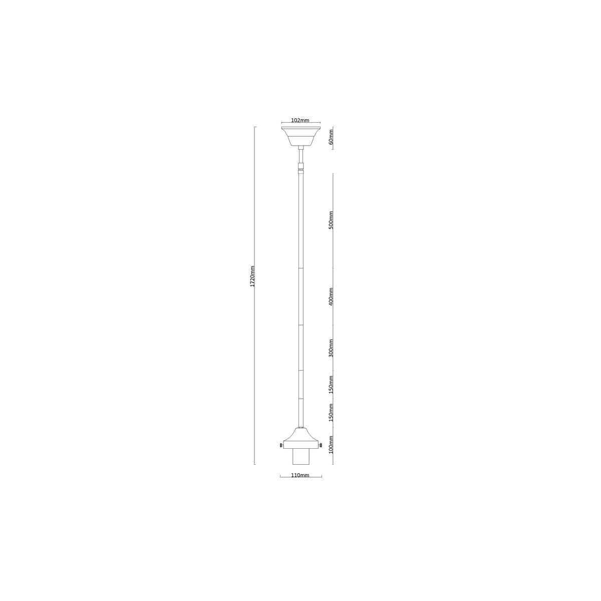 Chrysler 1 Light Adjustable Rod Suspension in Antique Brass-img-2