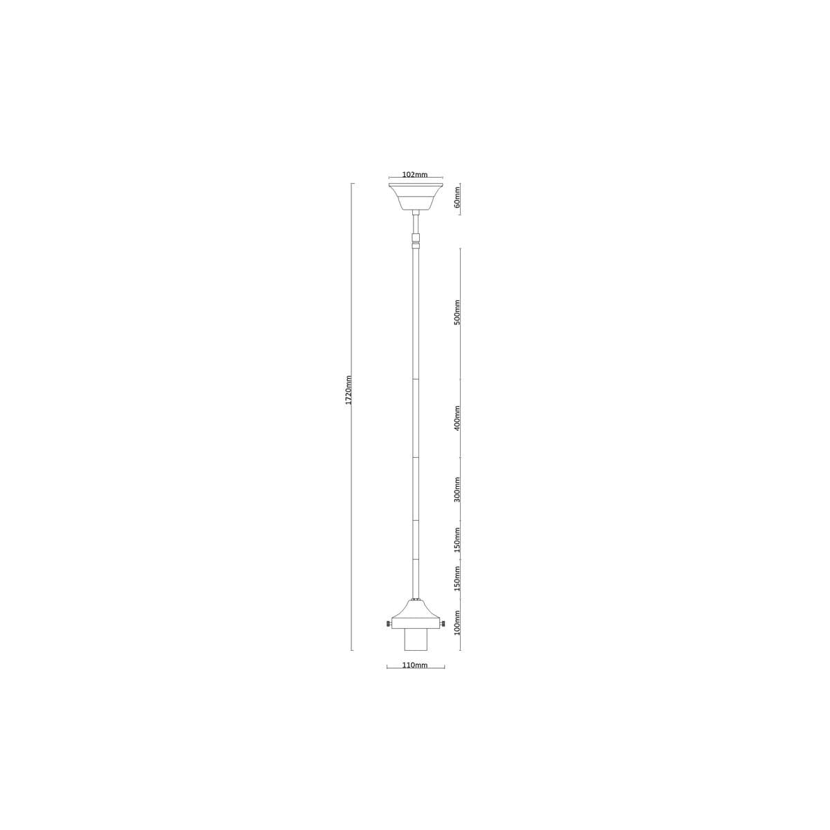 Chrysler 1 Light Adjustable Rod Suspension in Black-img-2