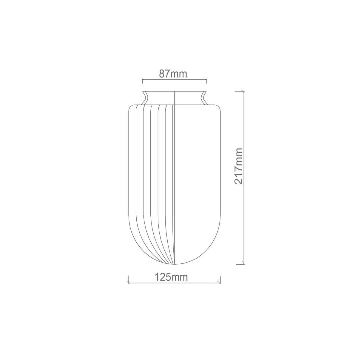 Chrysler Small Ribbed Shade in Gloss Opal Glass-img-2