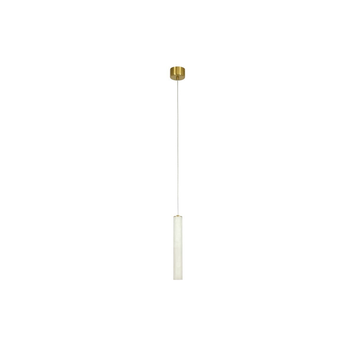 Made by Mayfair Panama Drop Pendant in Spanish Alabaster with Solid Brass Details-img-1