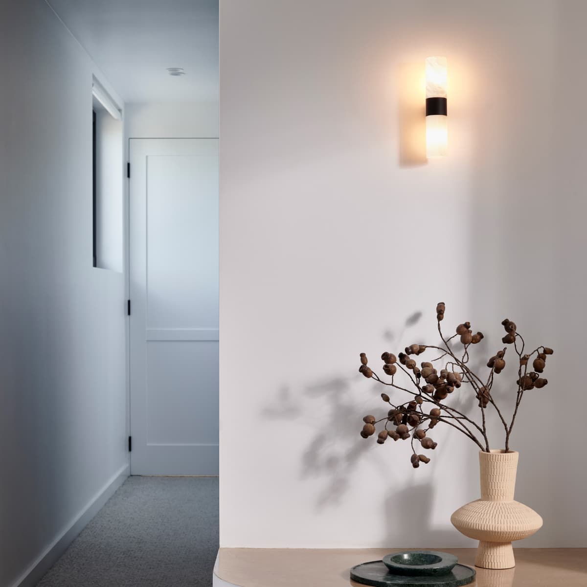 Made by Mayfair Luella 2 Light Wall Bracket in Matte Black with Spanish Alabaster-img-5