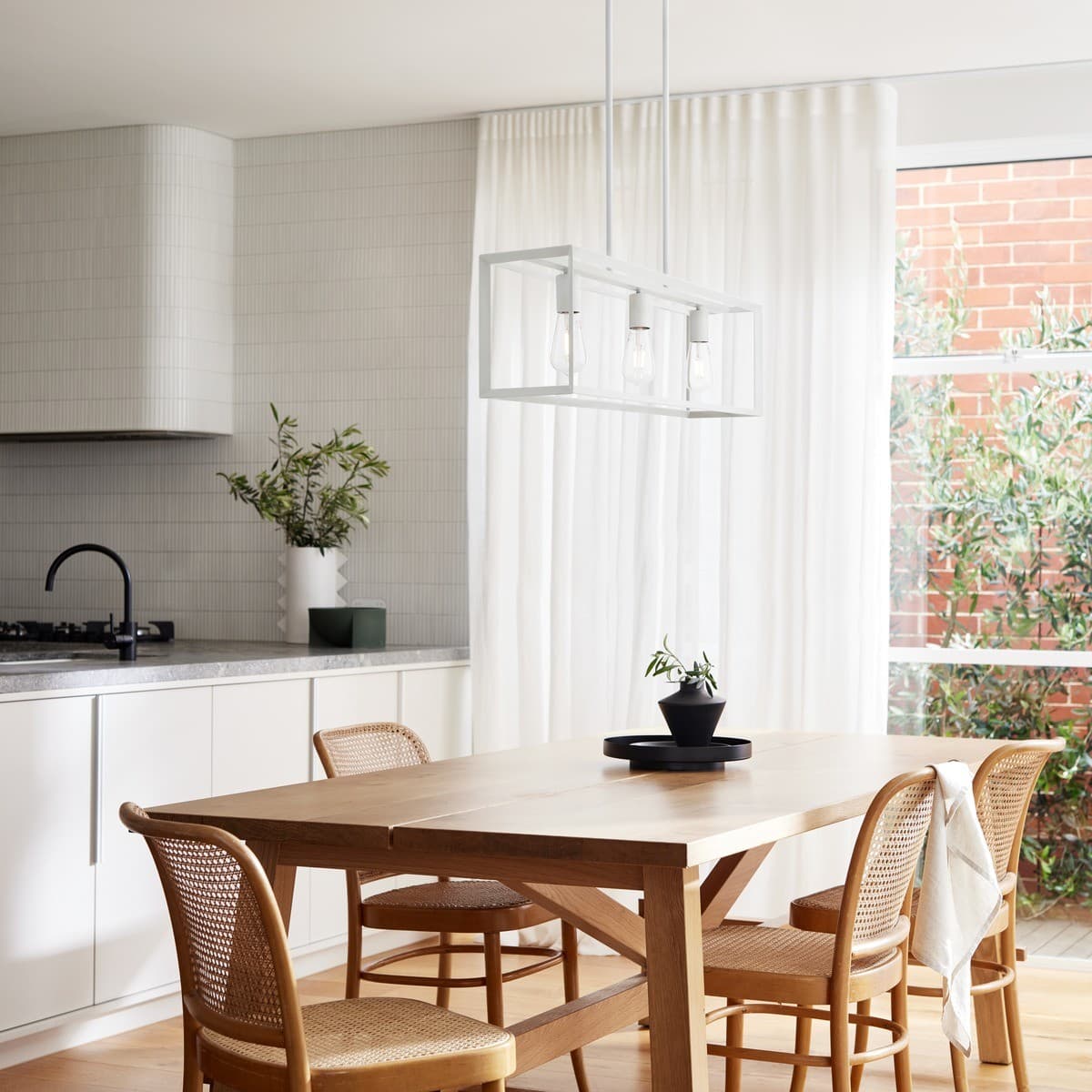 North 3 Light Pendant in Matte White