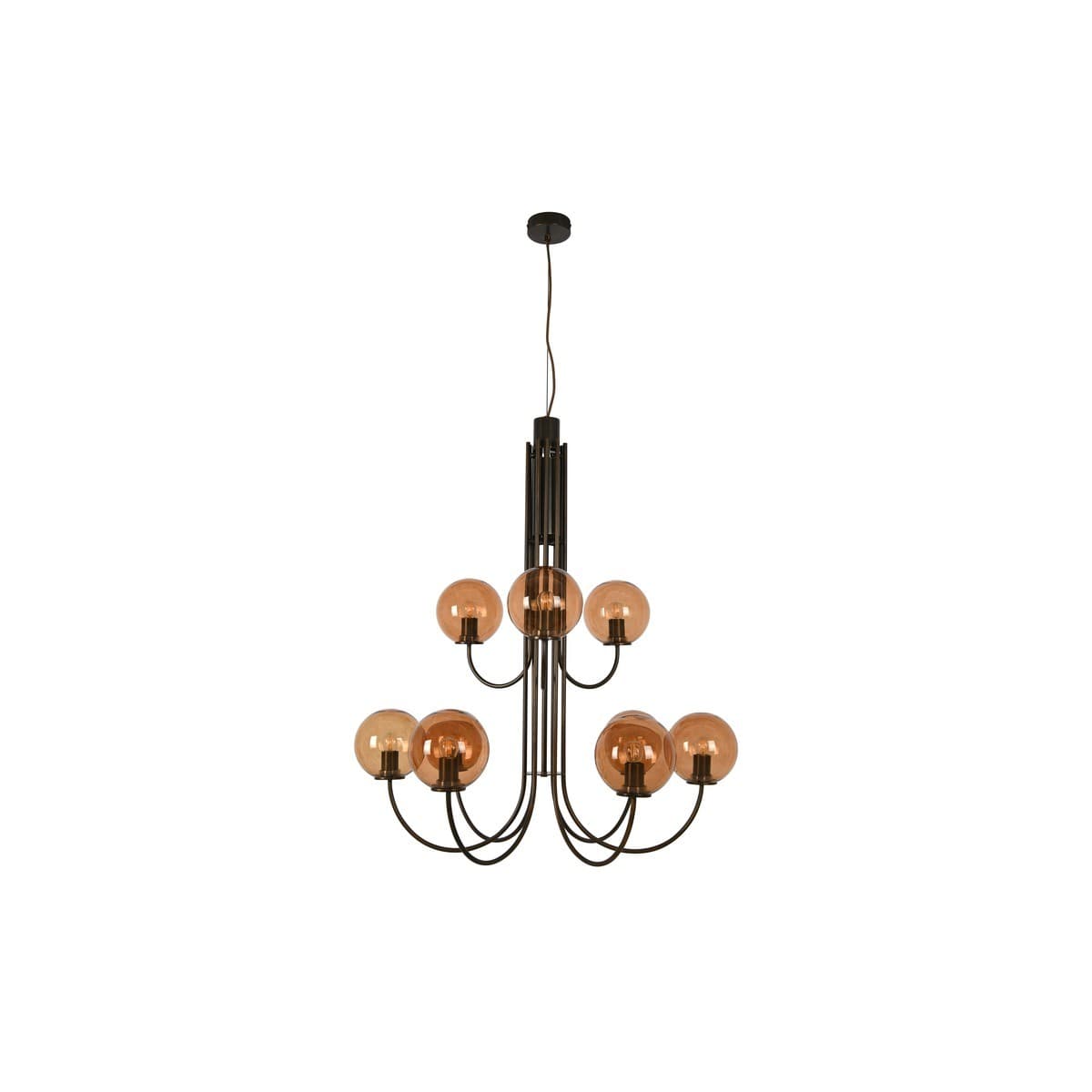 Bellini 9 Light Pendant in Bronze with Sepia Glass-img-1