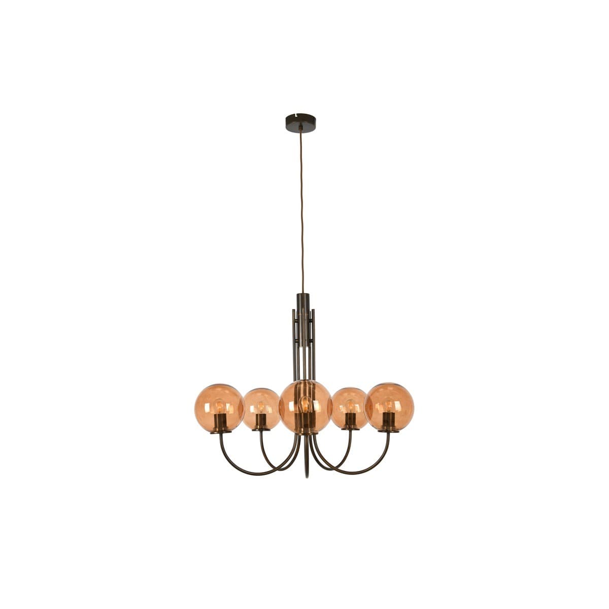 Bellini 5 Light Pendant in Bronze with Sepia Glass-img-1