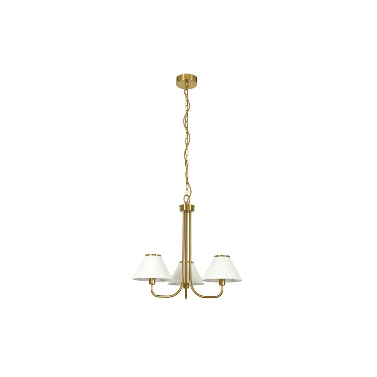 Alana 3 Light Pendant in Brass with White Linen Shade-img-1
