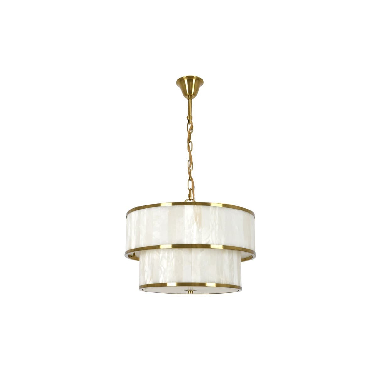 Made by Mayfair Ariana 6+4 Light Pendant in Aged Brass with Spanish Alabaster-img-1