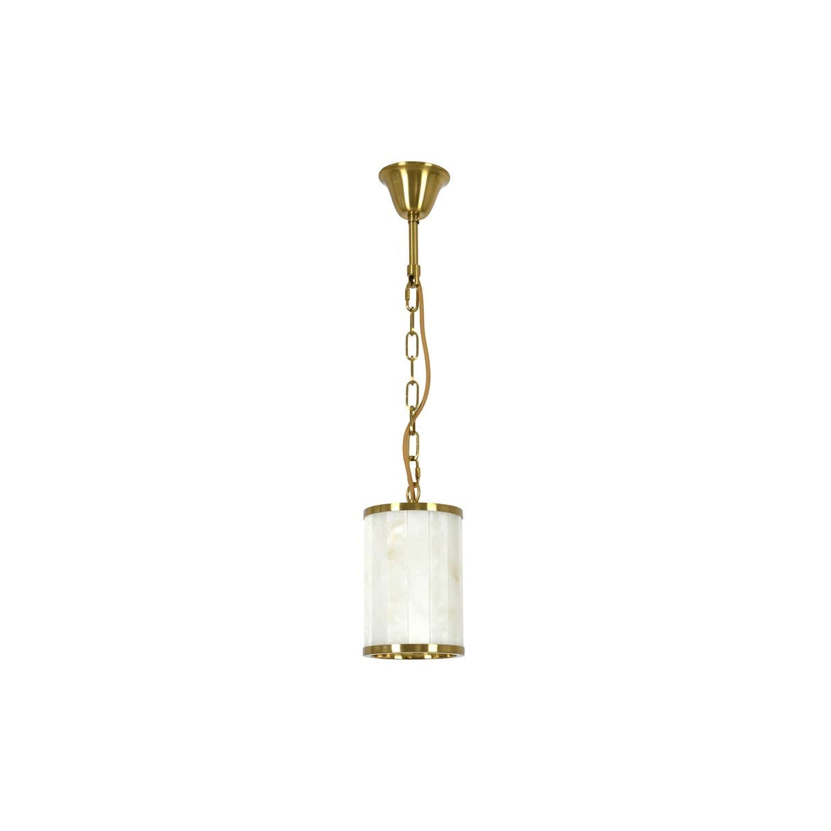 Made by Mayfair Ariana 1 Light Pendant in Aged Brass with Spanish Alabaster-img-1