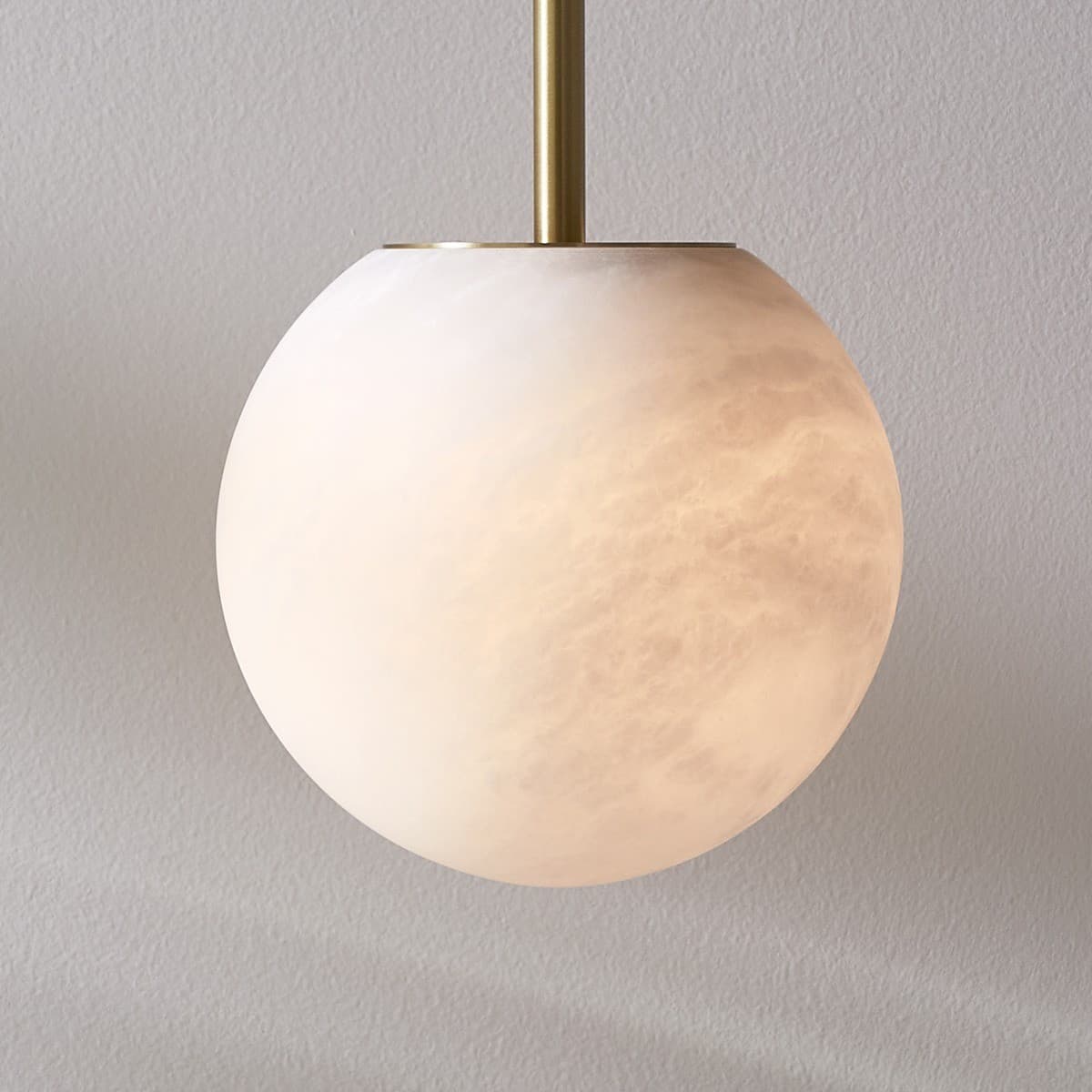 Made By Mayfair Lucent 1 Light 160mm Pendant in Solid Brass with Spanish Alabaster-img-5