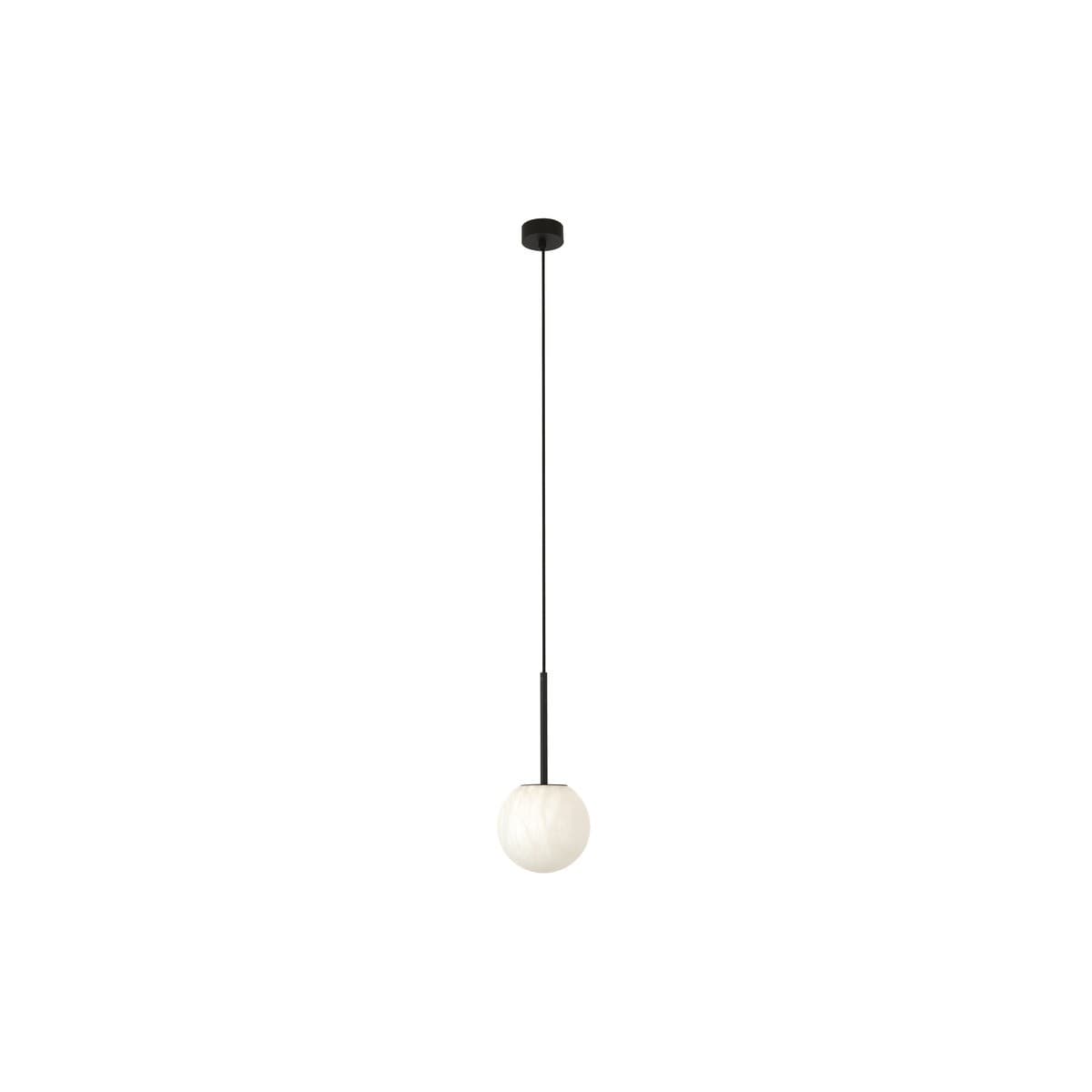 Made By Mayfair Lucent 1 Light 160mm Pendant in Matte Black with Spanish Alabaster-img-1