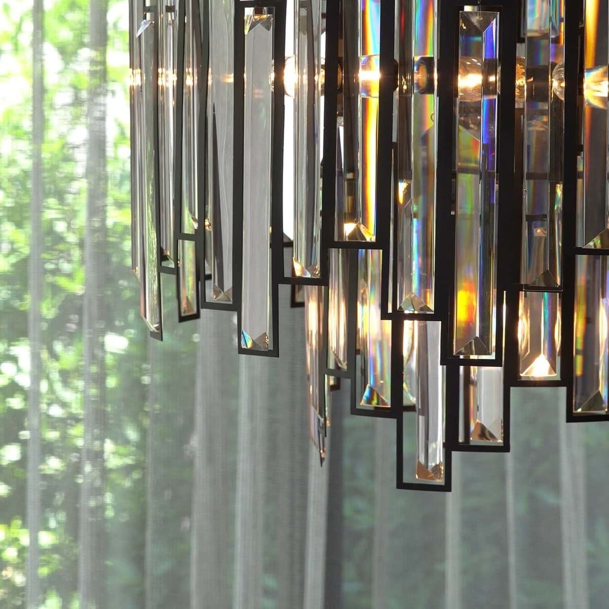 Empire 12 Light Crystal Chandelier in Black-img-3