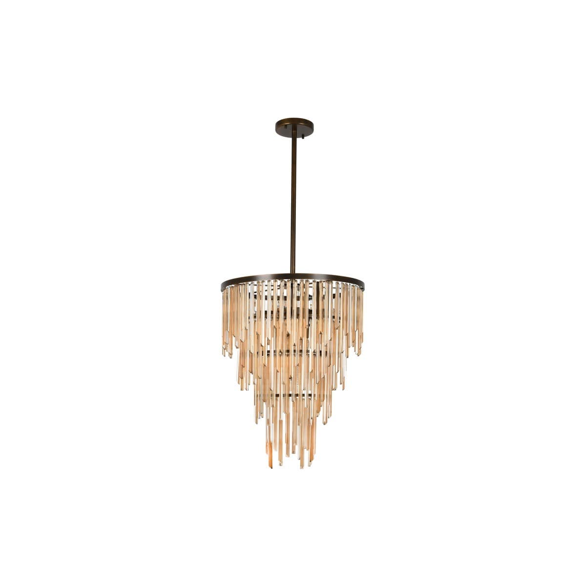 Monsoon 9 Light Large Chandelier Pendant or Close-To-Ceiling Fitting in Bronze with Sepia Glass-img-1