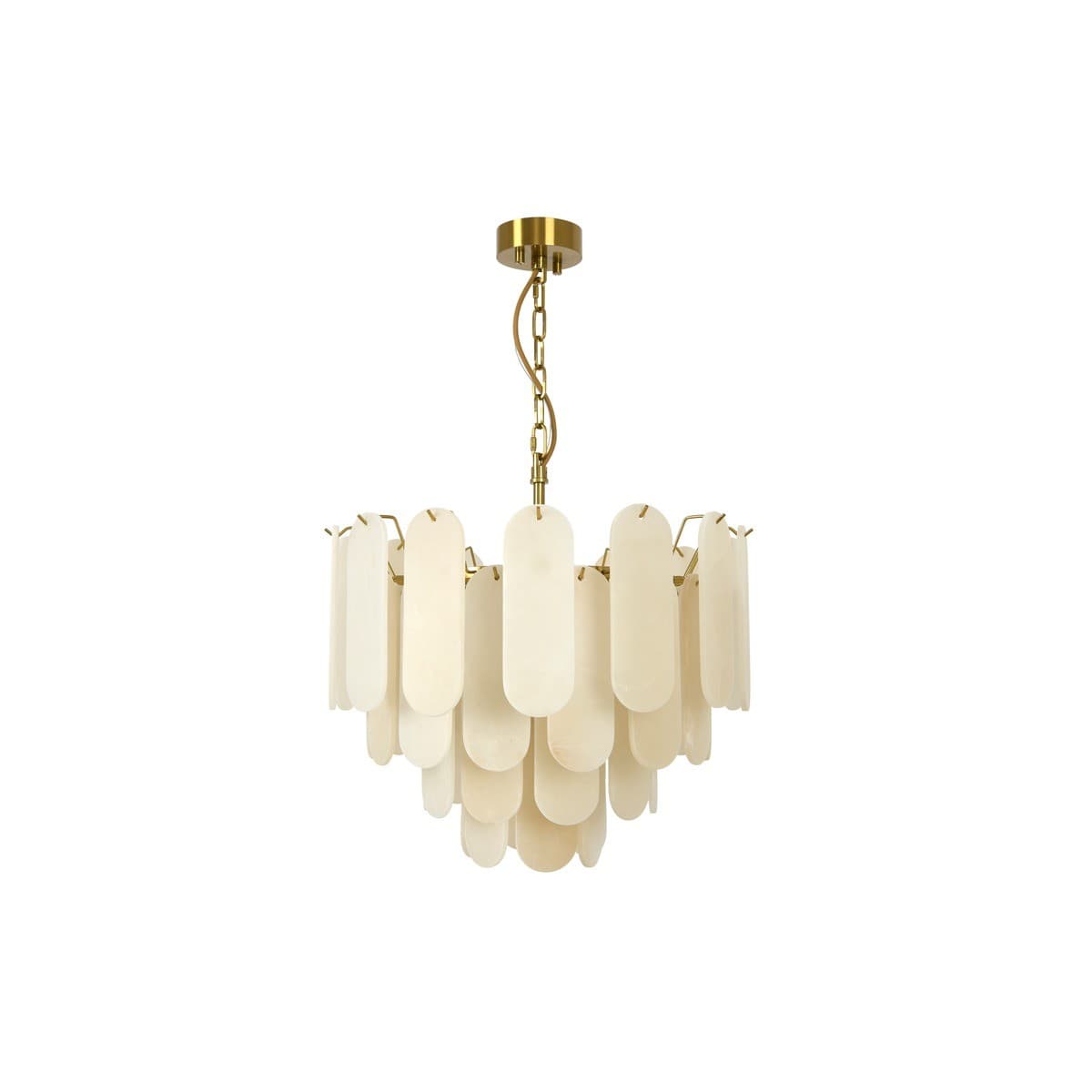 Made by Mayfair Vinci 12 Light Chandelier Pendant or Close-To-Ceiling Fitting in Aged Brass with Spanish Alabaster-img-1